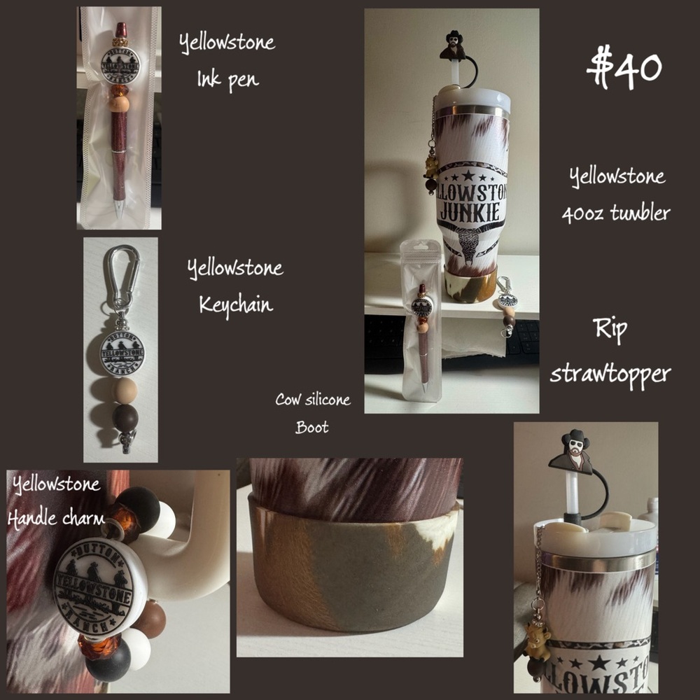 Yellowstone Junkie 40 ozTumbler with accessories